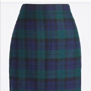 J Crew tartan plaid pencil skirt